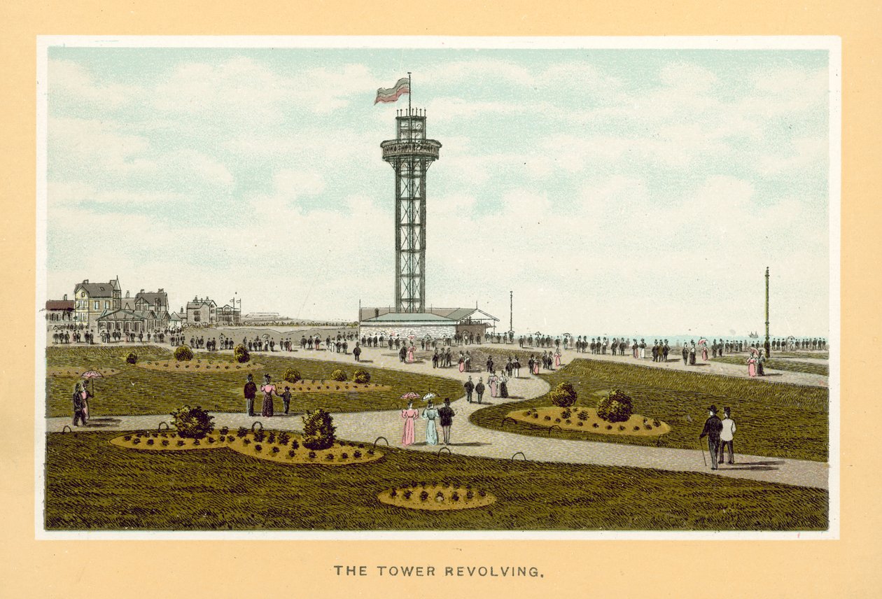 Great Yarmouth: The Tower Revolving (farvelitografi) af English School