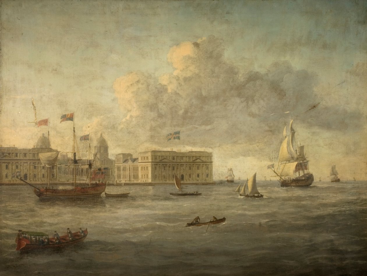 Greenwich Hospital, hvorfra Royal Yacht ligger af English School