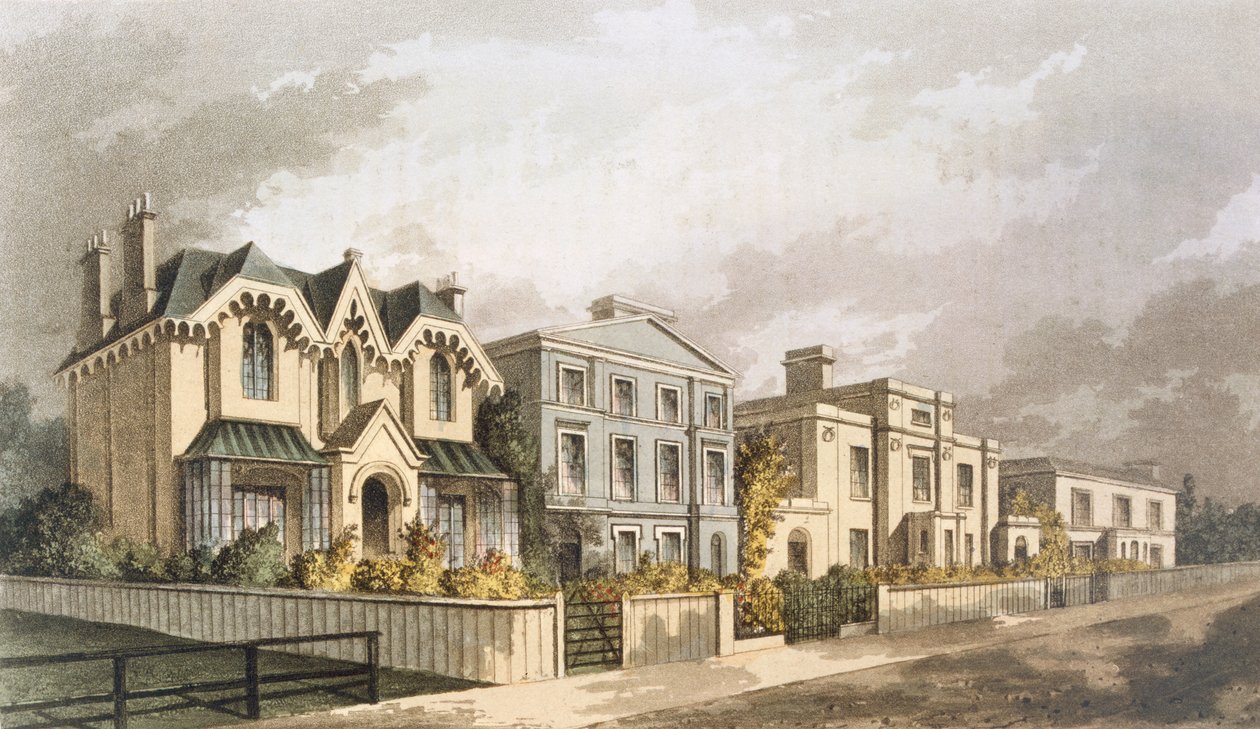 Gruppe af villaer i Herne Hill, Camberwell af English School