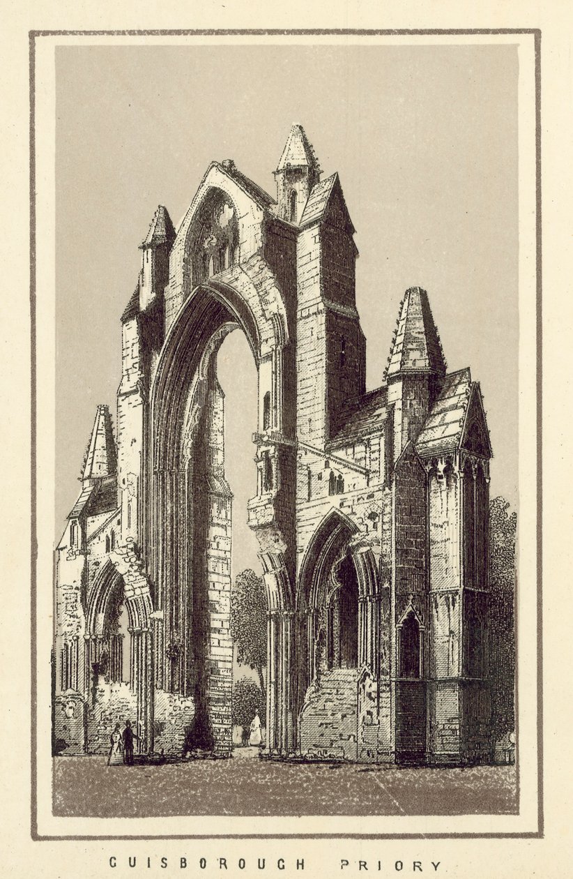 Guisborough Priory (litografi) af English School