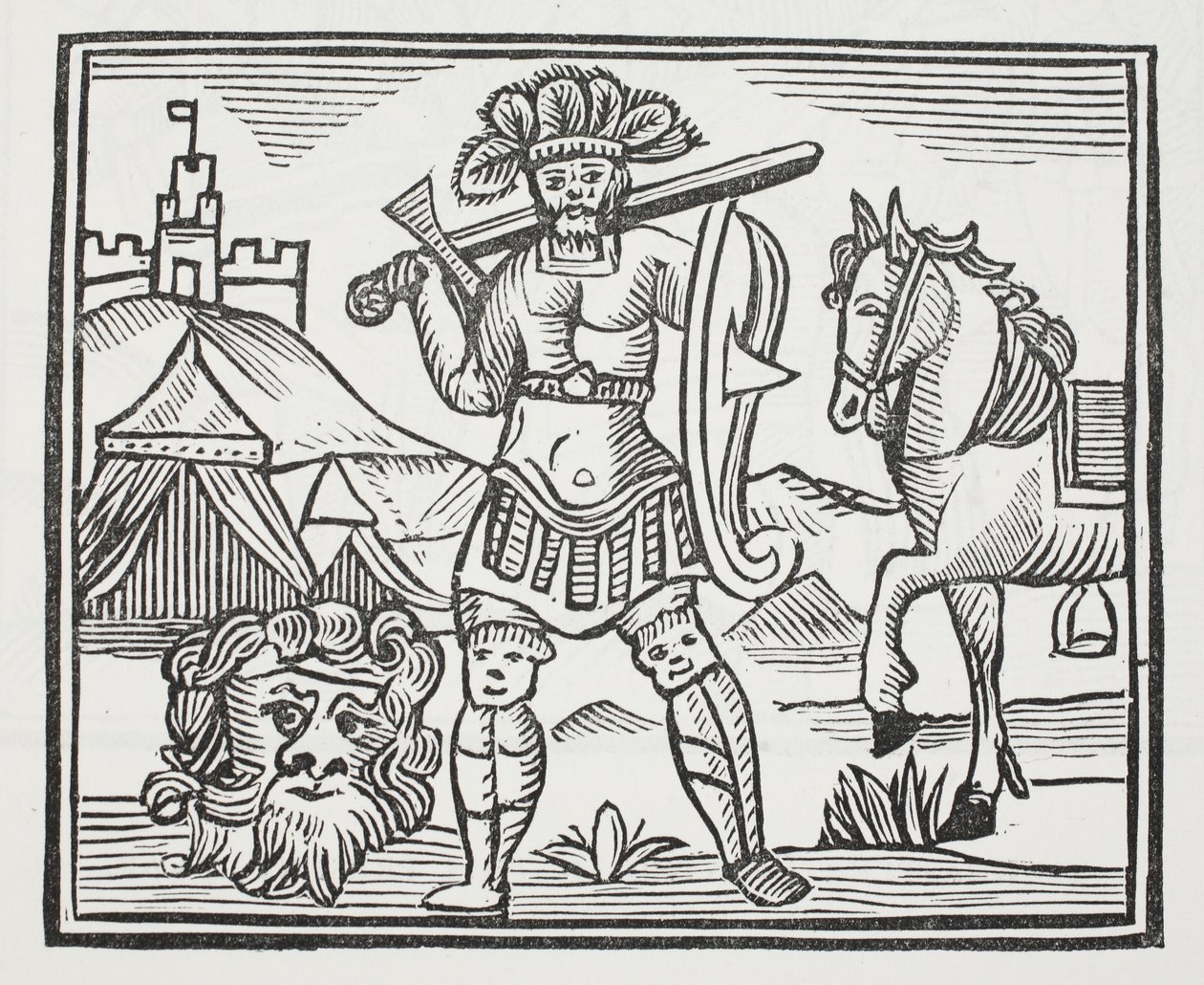 Fyr, der har dræbt Armarant, illustration fra Chap-books of the Eighteenth Century af John Ashton, pub. 1882 af English School