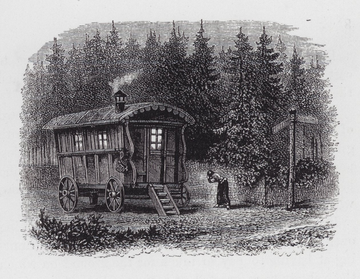 Gypsy Caravan (gravering) af English School