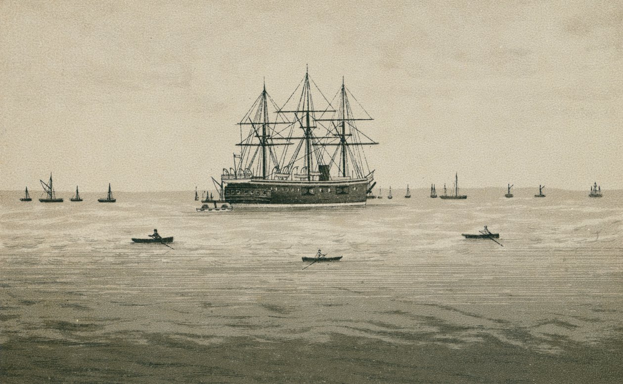 HMS Penelope (litografi) af English School