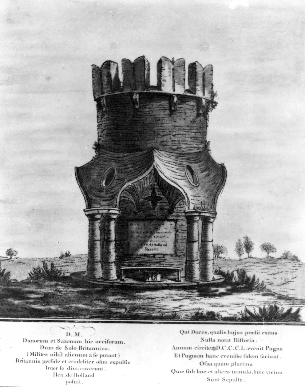 Hackendown Monument, graveret af J. Basire, 1780 (akvatinte med radering) af English School