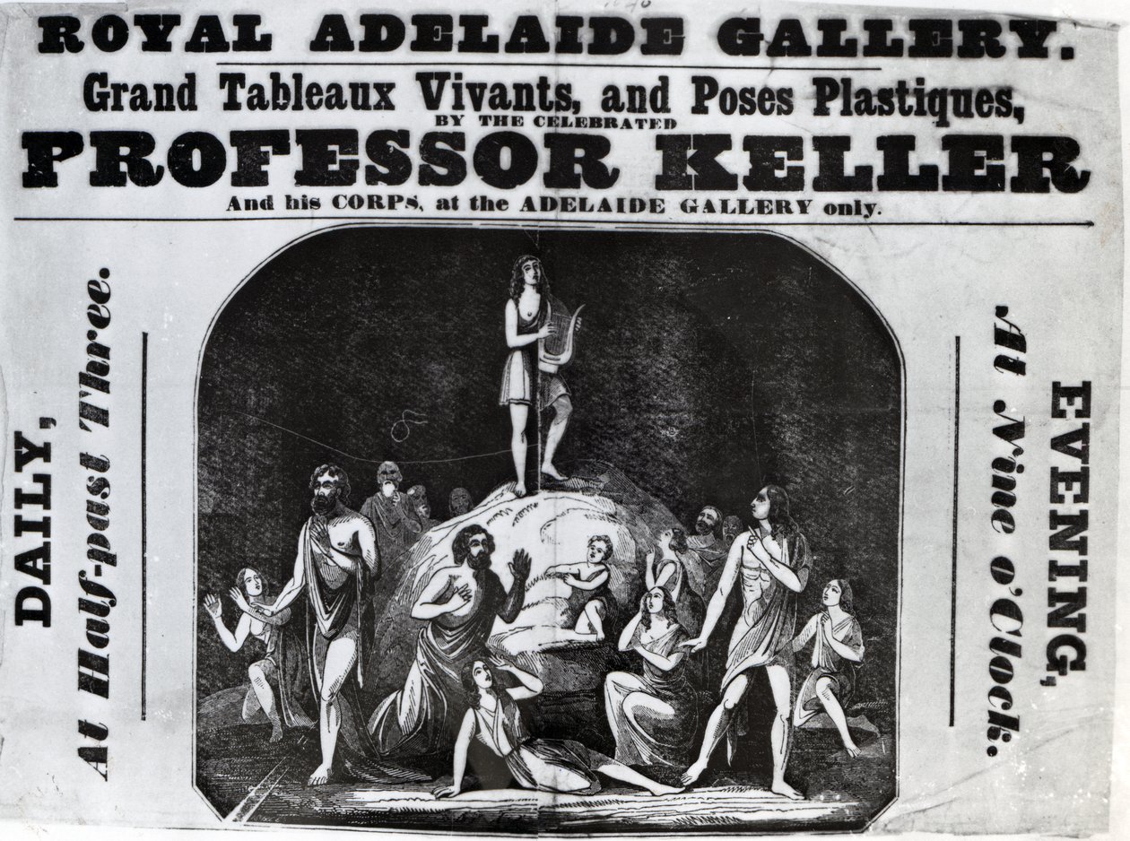 Håndseddel, der reklamerer for 