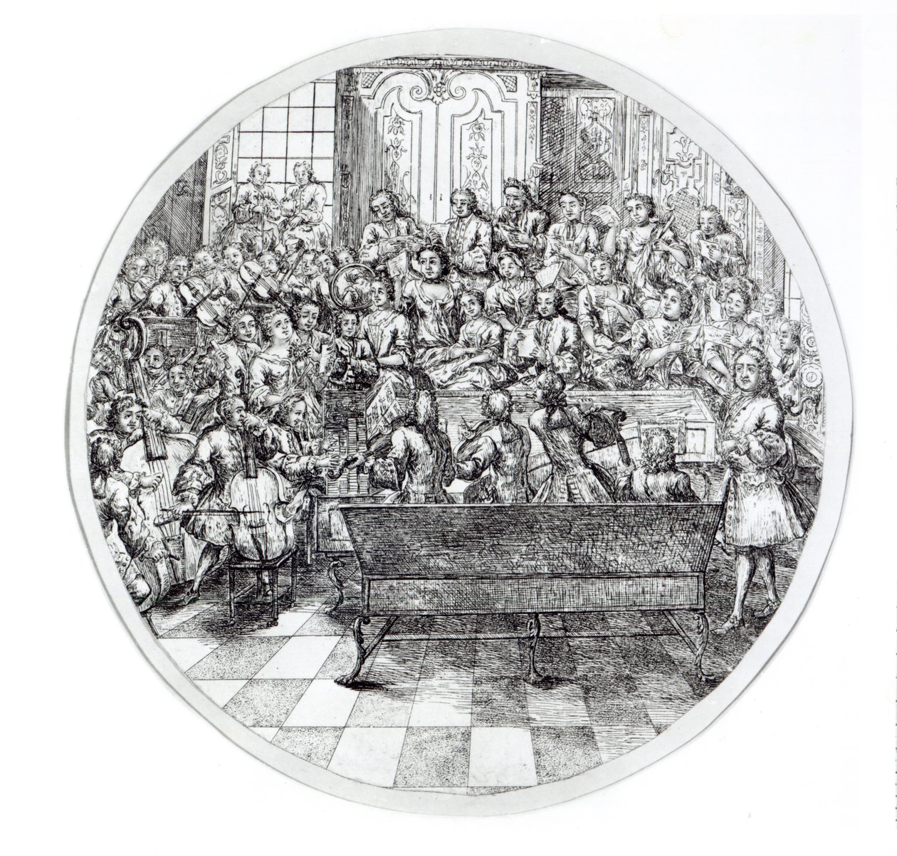 Händel dirigerer et oratorium, ca. 1740 af English School