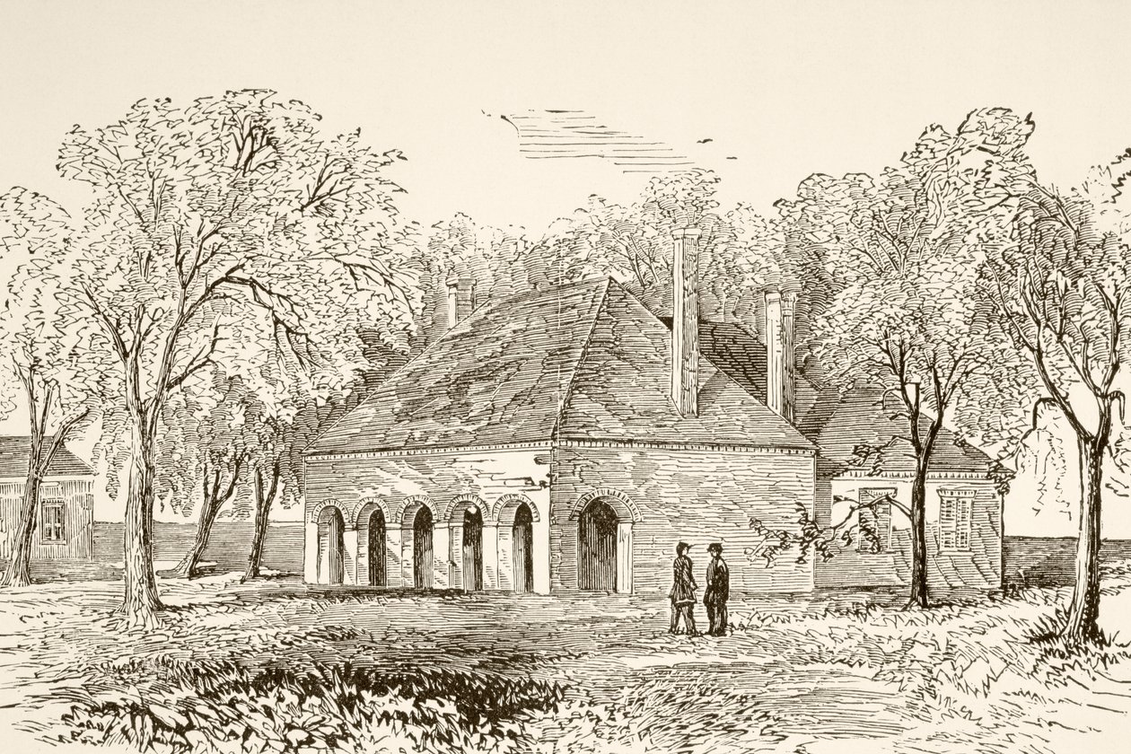 Hannoverin oikeustalo, Virginia (litho) af English School