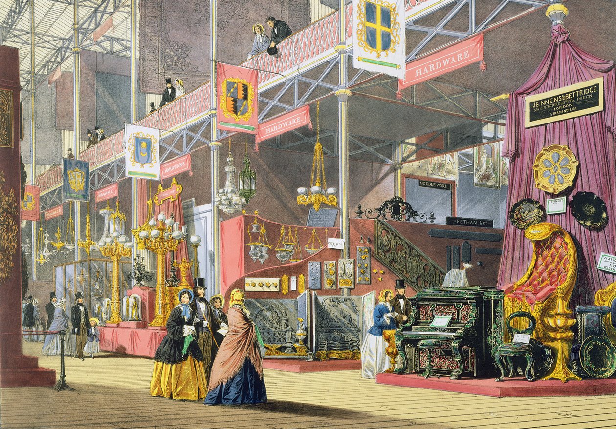 Hardware og træskærermaskiner, i den store udstilling i 1851, fra Dickinsons Comprehensive Pictures af English School