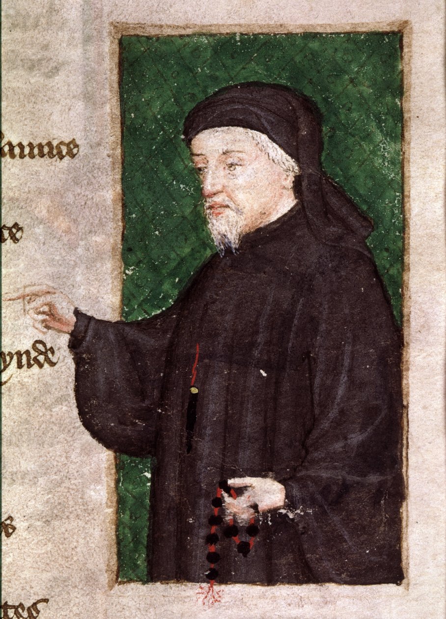 Harl 4866 f.88 Portrait of Chaucer, fra digtet `Regiment of Princes