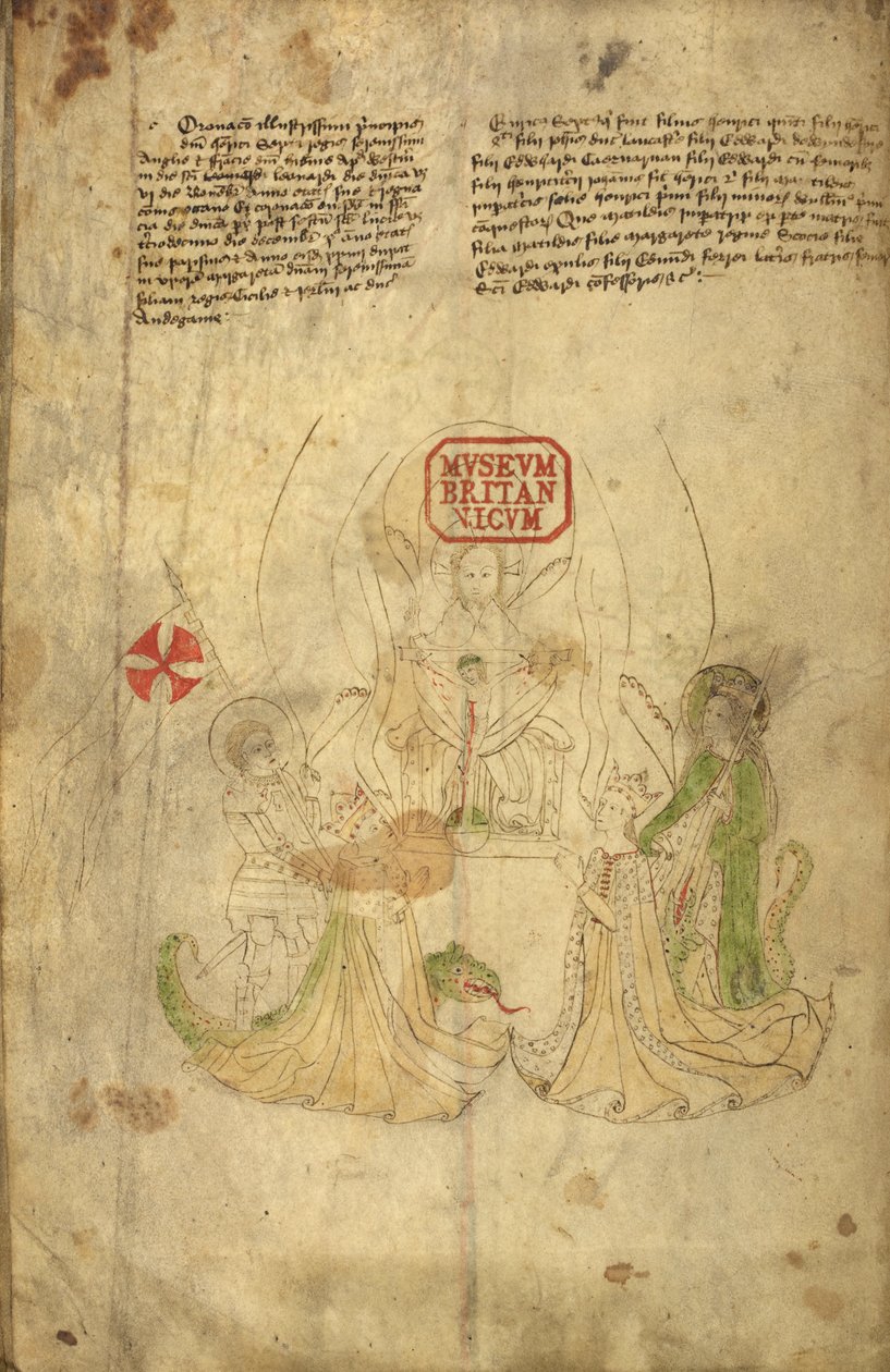 Harley 318, f.8v Henry VI, konge af England, og hans kone, Margaret af Anjou, illustration fra 
