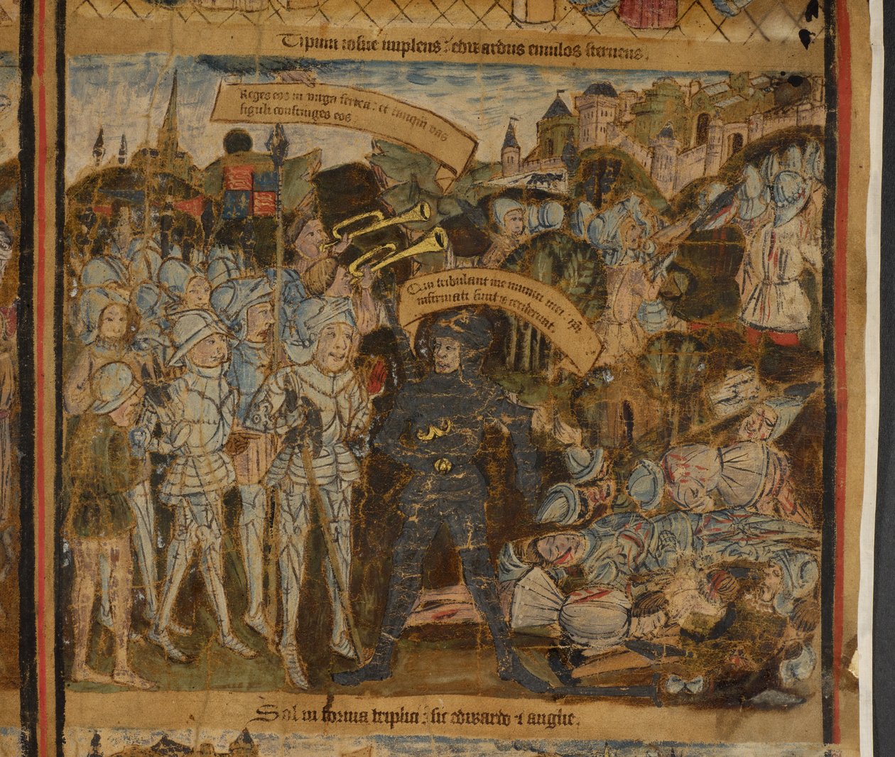 Harley 7353 Edward af York fører sin hær i kamp, illustration fra 