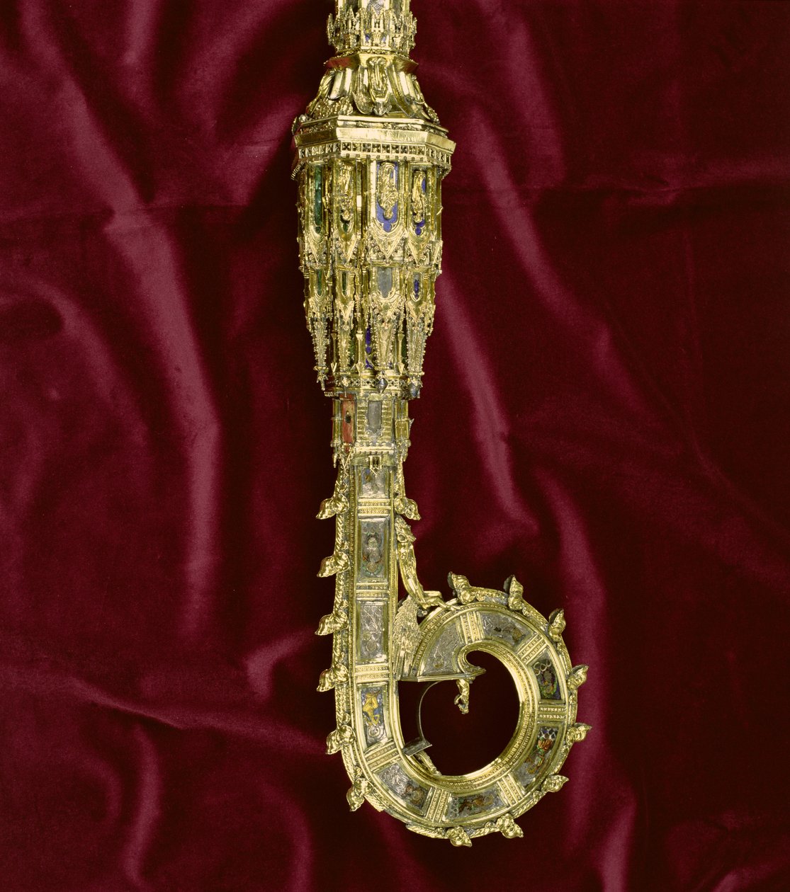 Hoved og krog af crozier af William of Wykeham (ca. 1320-1404): Paul side (forgyldt sølv) (detalje) (se 205100-32) af English School