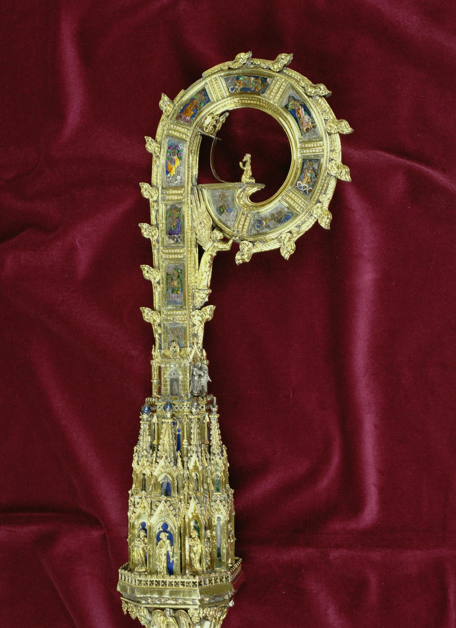 Hoved og krog af crozier af William of Wykeham (ca. 1320-1404): Peter side (forgyldt sølv) (detalje) (se 205100-32) af English School