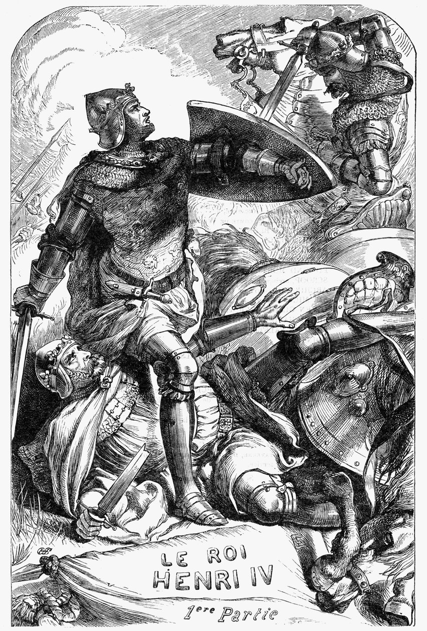 Henry IV (Henry IV) - Illustration i "" Værker komplet af William Shakespeare"" 1866 - Illustrationerne og den generelle form for denne udgave er lånt fra Cassells illustrerede Shakespeare, udgivet i London af English School