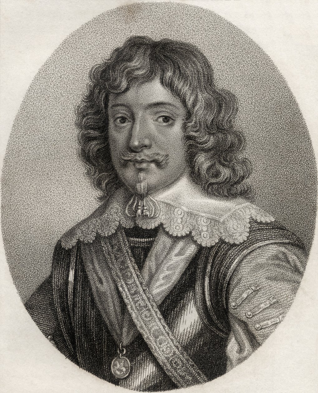 Henry Rich, graveret af Geremia, illustration fra "A catalogue of Royal and Noble Authors, Volume III", udgivet i 1806 af English School