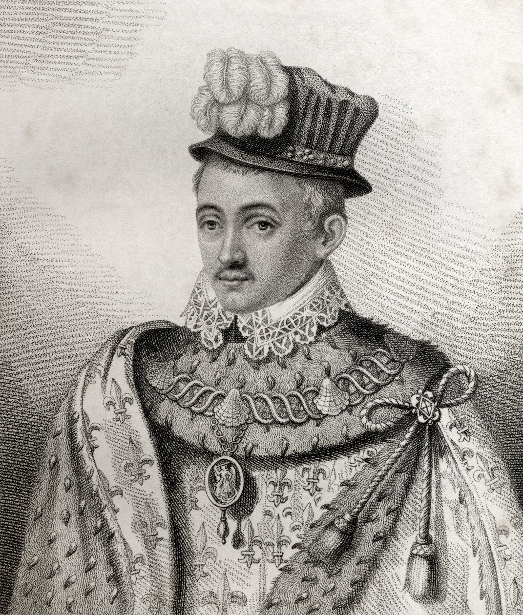 Henry Stewart, graveret af Rivers, illustration fra 