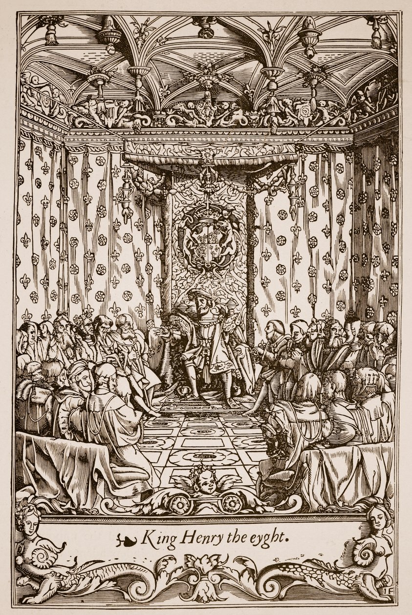 Henrik VIII i parlamentet (sepia foto) af English School