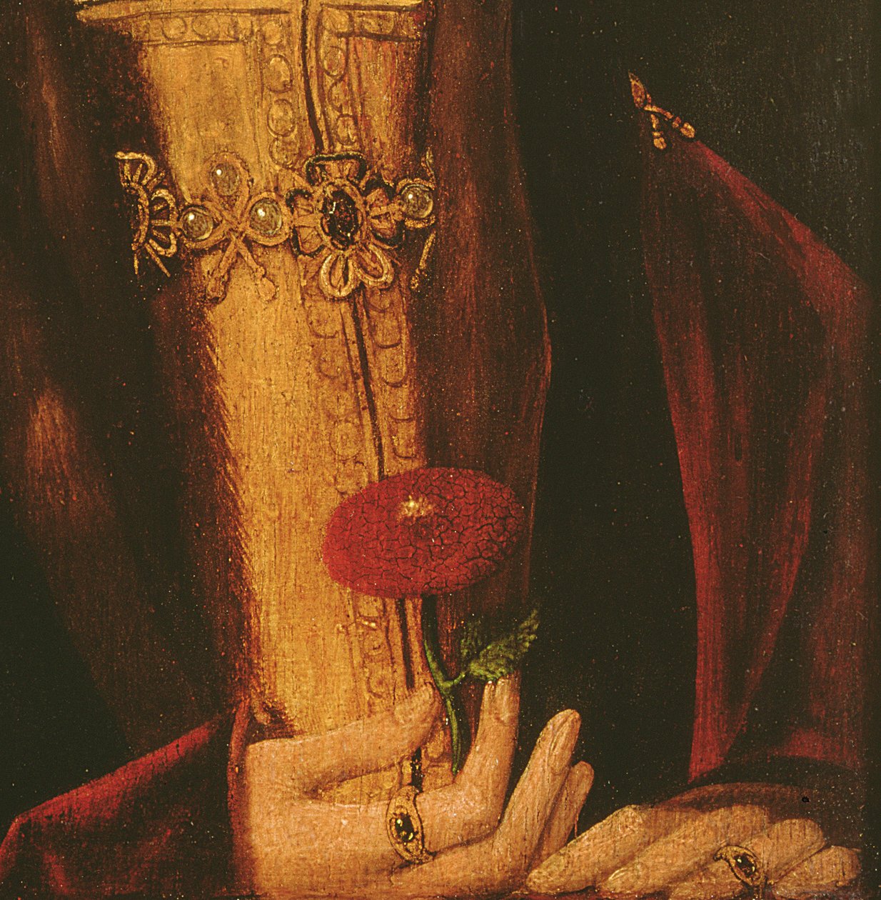 Henry VII (olie på panel) (detalje af 235451) af English School