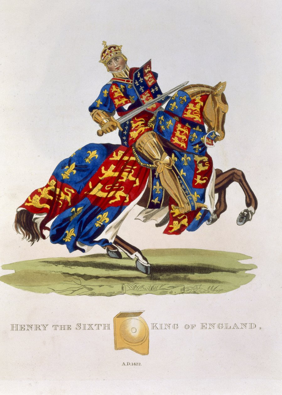 Henry VI, konge af England (1421-71), 1422, fra Ancient Armour, af Samuel Rush Meyrick, 1824 af English School