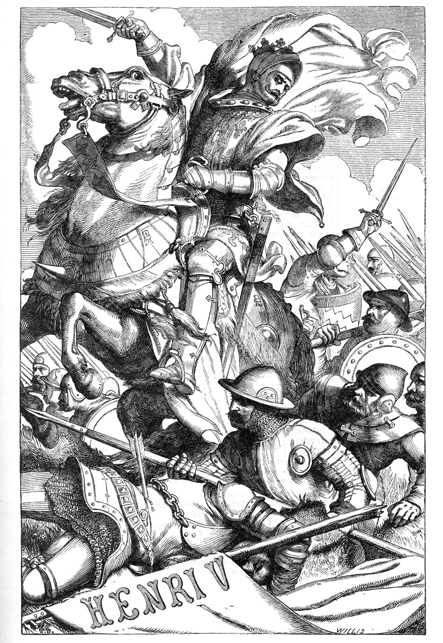 Henry V - (The Chronicle History of Henry the Fifth) - Illustration i "" Completes de William Shakespeare"" 1866 - Illustrationerne og den generelle form for denne udgave er lånt fra Cassells illustrerede Shakespeare, udgivet i London af English School