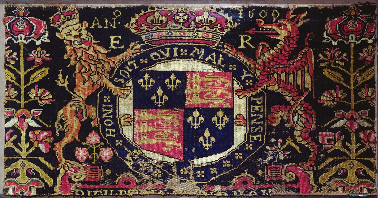 Heraldisk paneltæppe, 1600 (tekstil) af English School