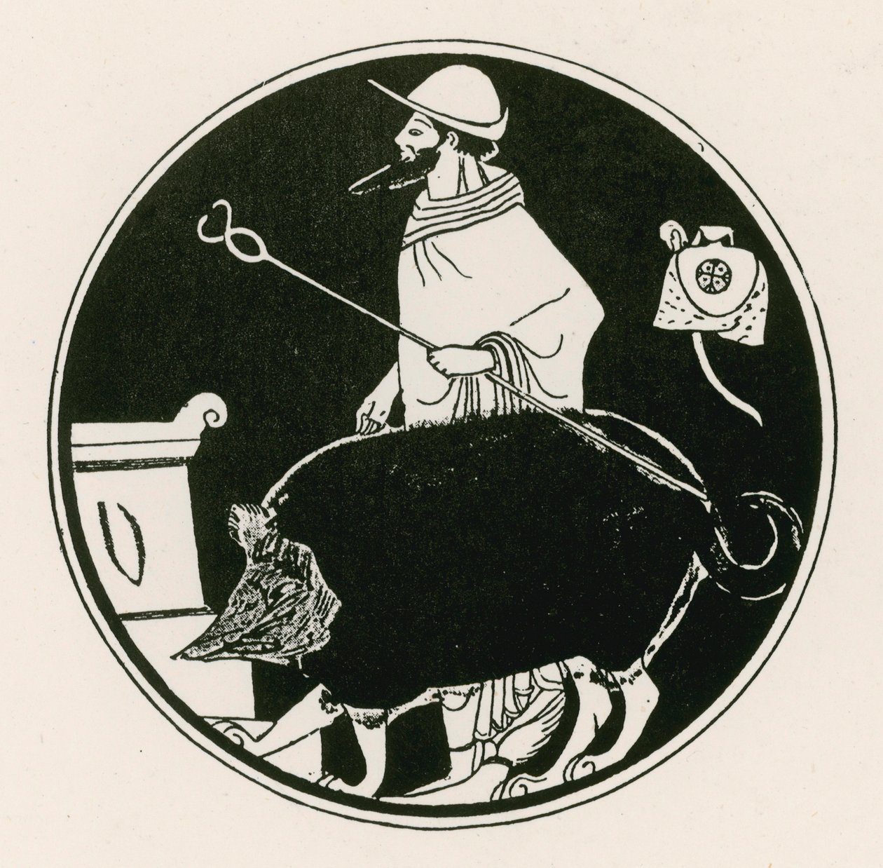 Hermes og den maskerede hund (gravering) af English School