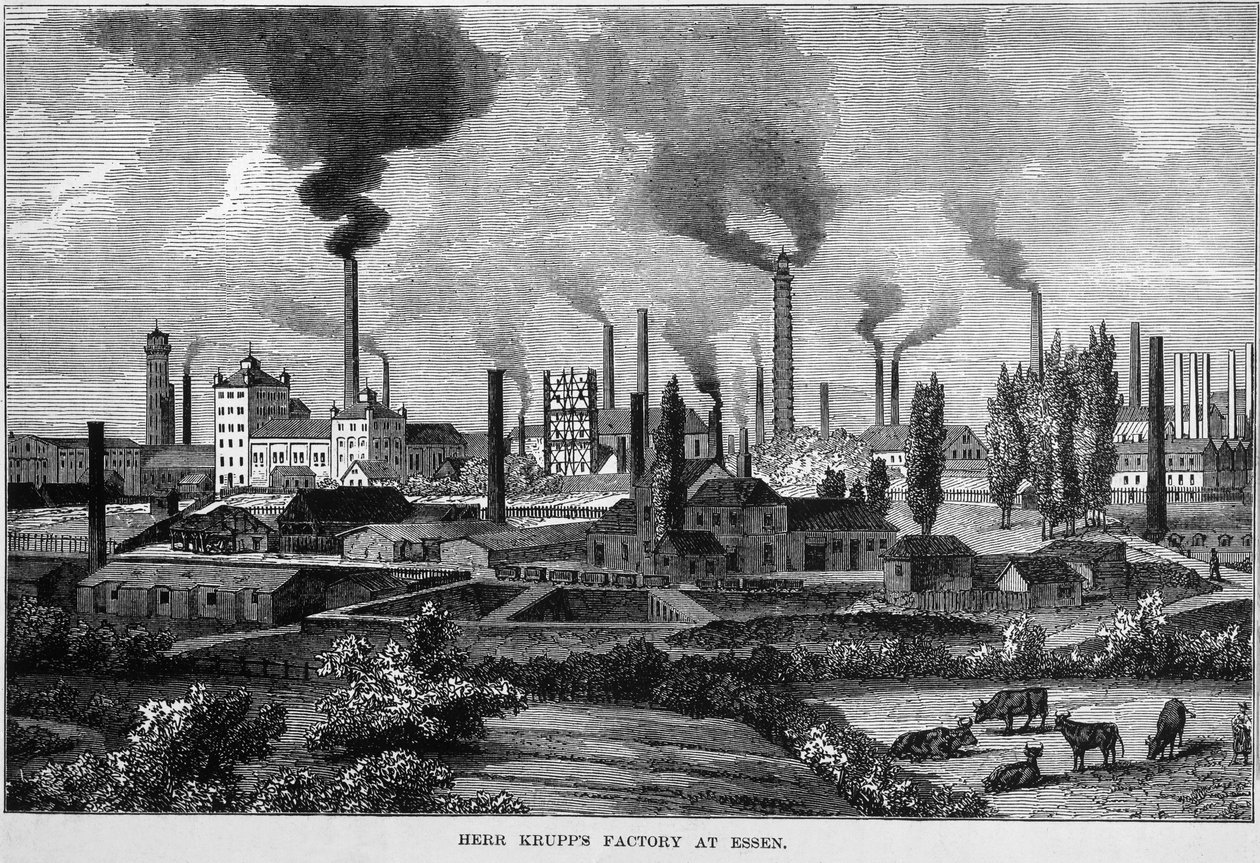 Herr Krupps fabrik i Essen, Tyskland af English School