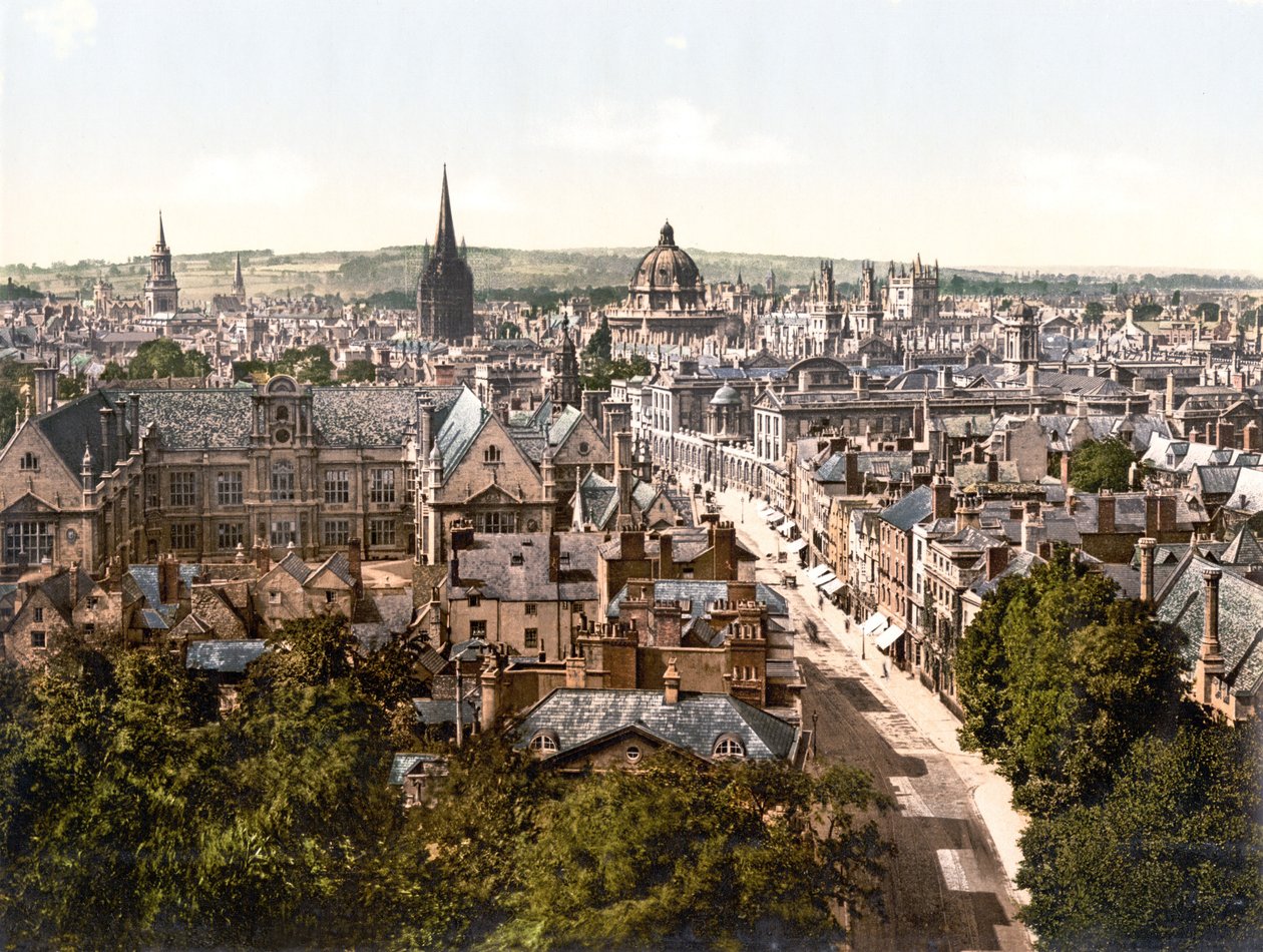 High Street, Oxford (håndfarvet foto) af English School