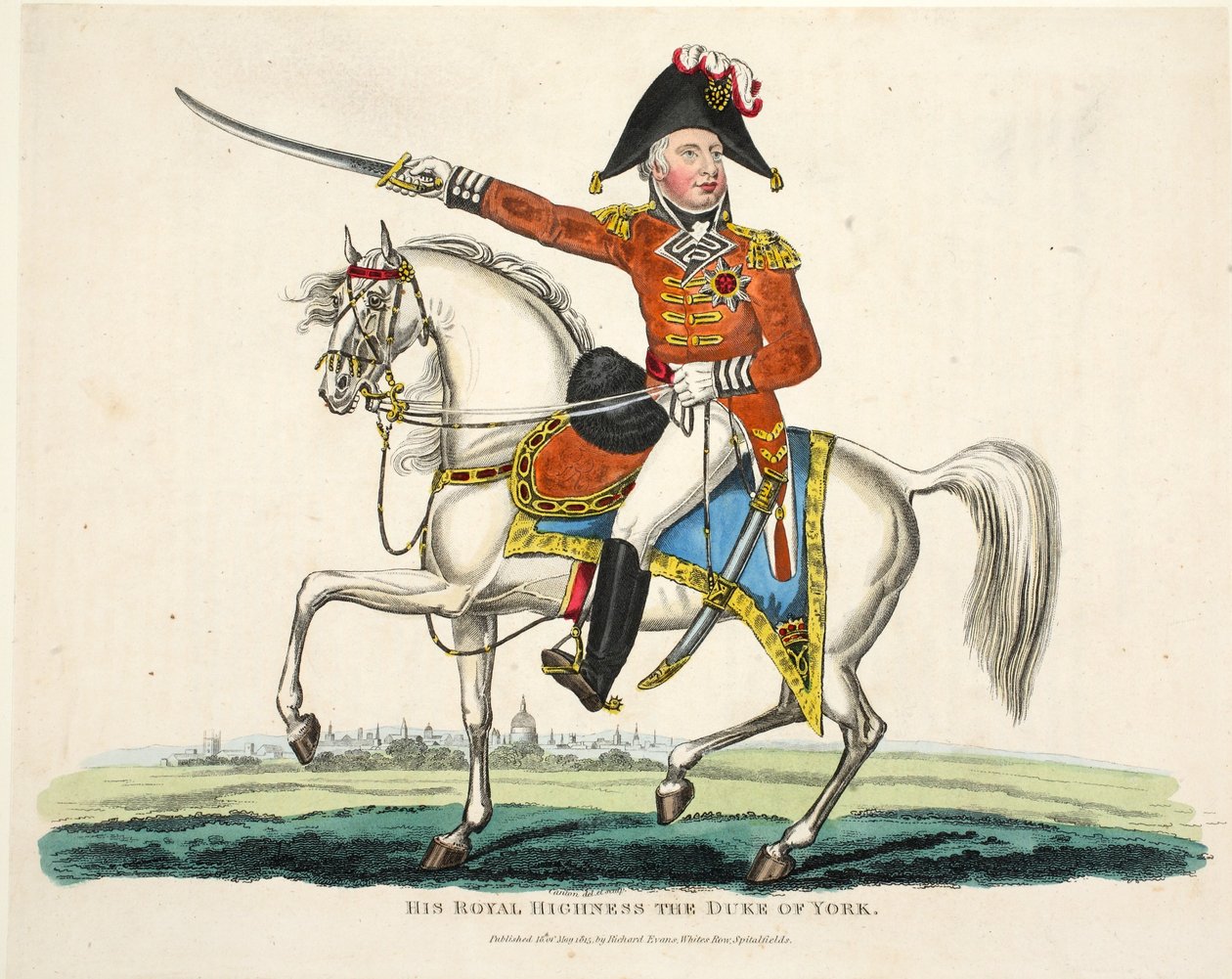 Hans Kongelige Højhed, Hertugen af York, pub. af Richard Evans, graveret af Romney, illustration fra An Historical Account of the Battle of Waterloo af William Mudford, 1816 af English School