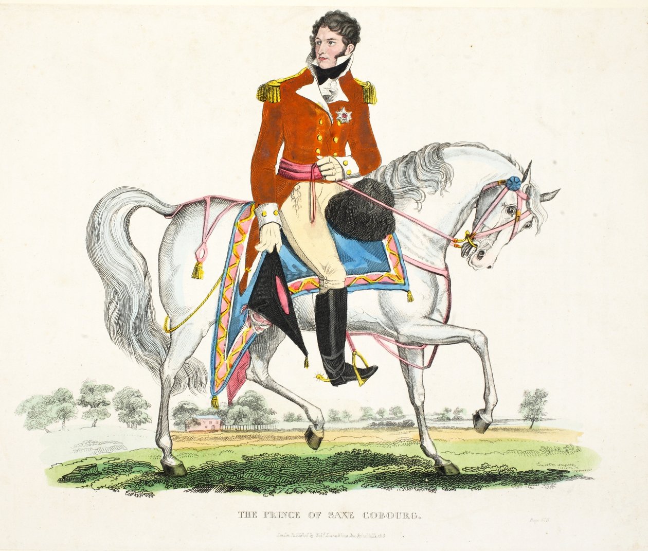 Hans Kongelige Højhed, The Prince Regent of Great Britain, pub. af Richard Evans, engr Romney, illustration fra An Historical Account of the Battle of Waterloo af William Mudford, 1816 (farvet gravering af English School