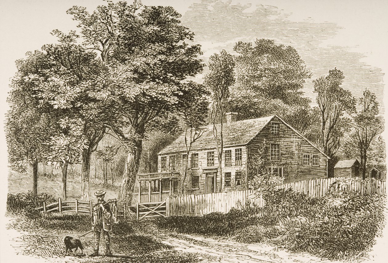 Hjemsted for historikeren, William H. Prescott, Pepperill, nær Boston, ca. 1870, fra 