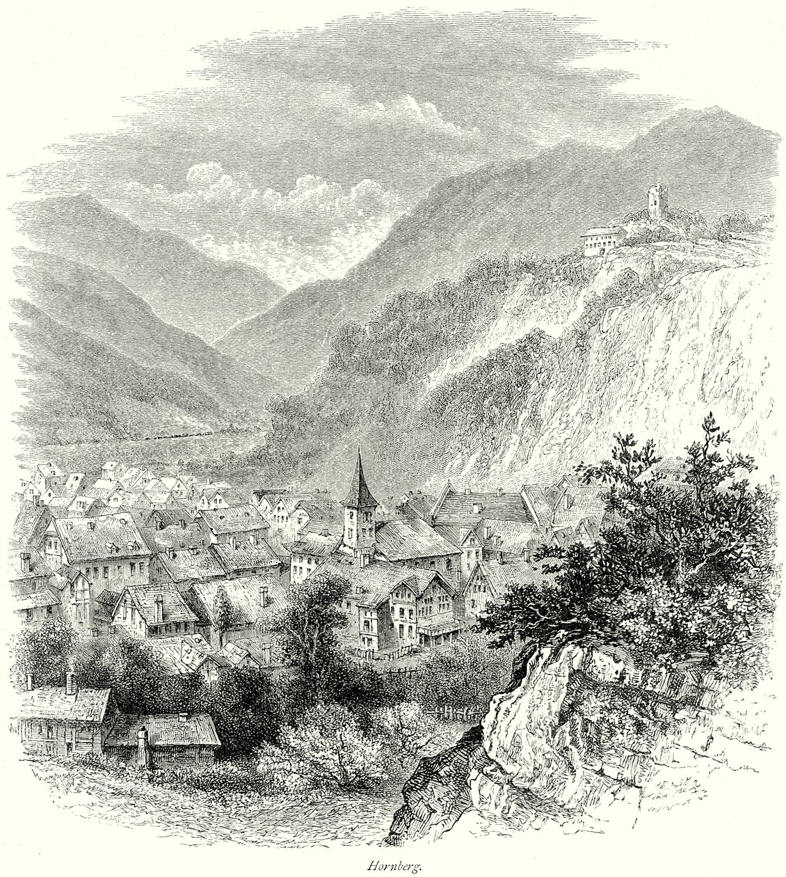 Hornberg (kobberstik) af English School
