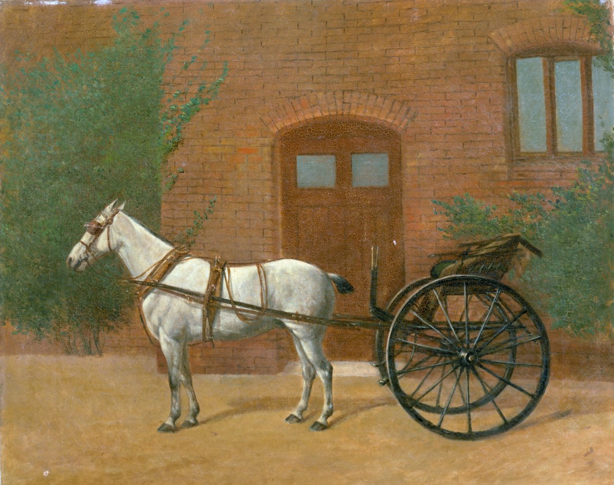 Hest koblet til en jagtvogn (par til 416405) af English School