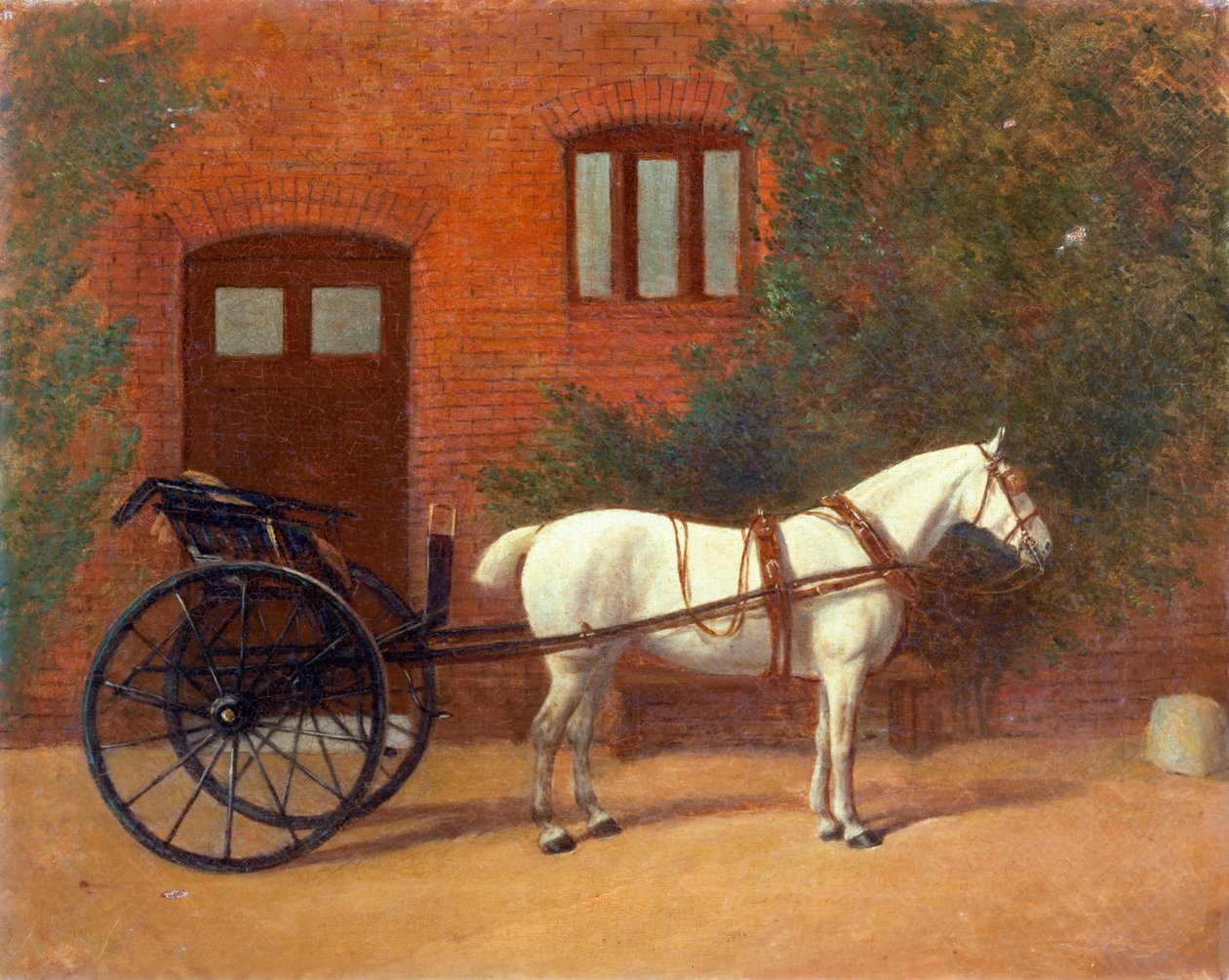 Hest koblet til en jagtvogn (par til 416406) af English School