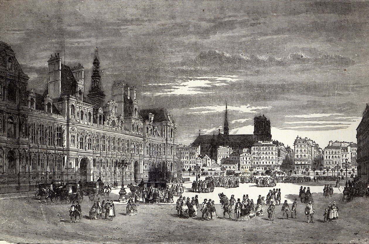 Hotel de Ville, Paris, 1847 af English School