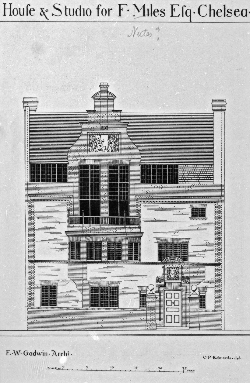 House und Studio for F. Miles Esq., Chelsea, illustration fra 