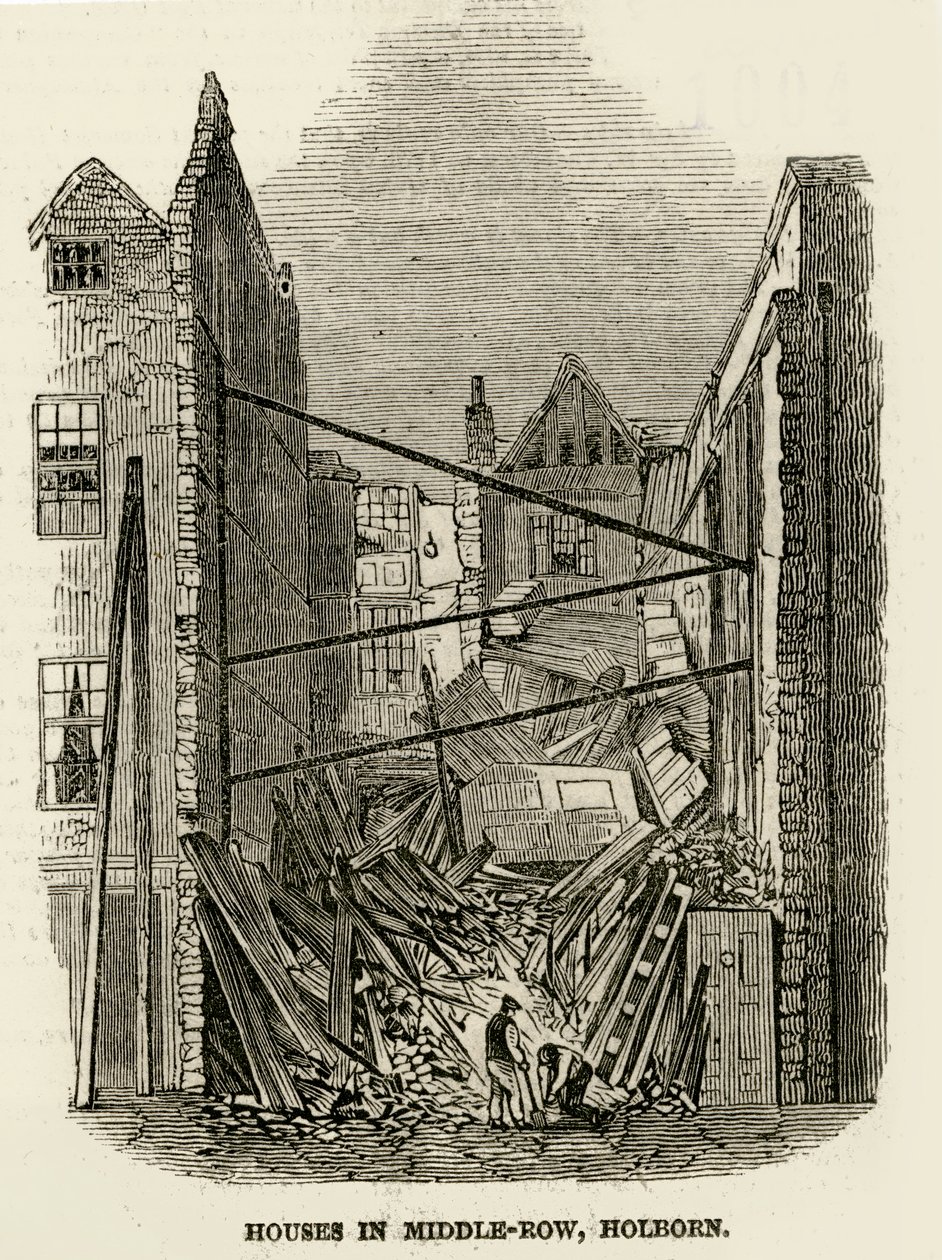 Huse i Middle-Row Holborn af English School