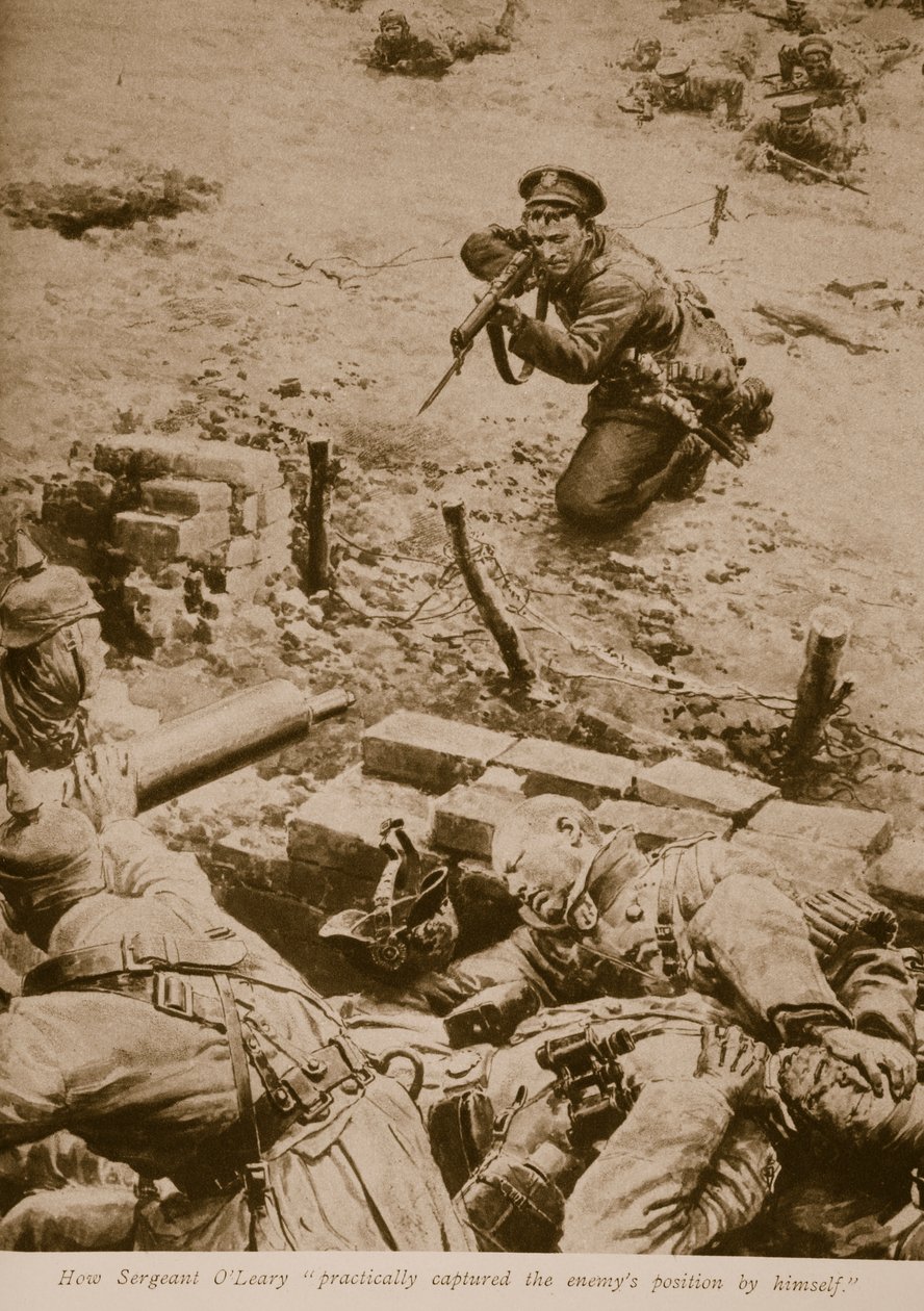 Hvordan sergent O Leary praktisk talt erobrede fjendens position alene, 1914-19 af English School