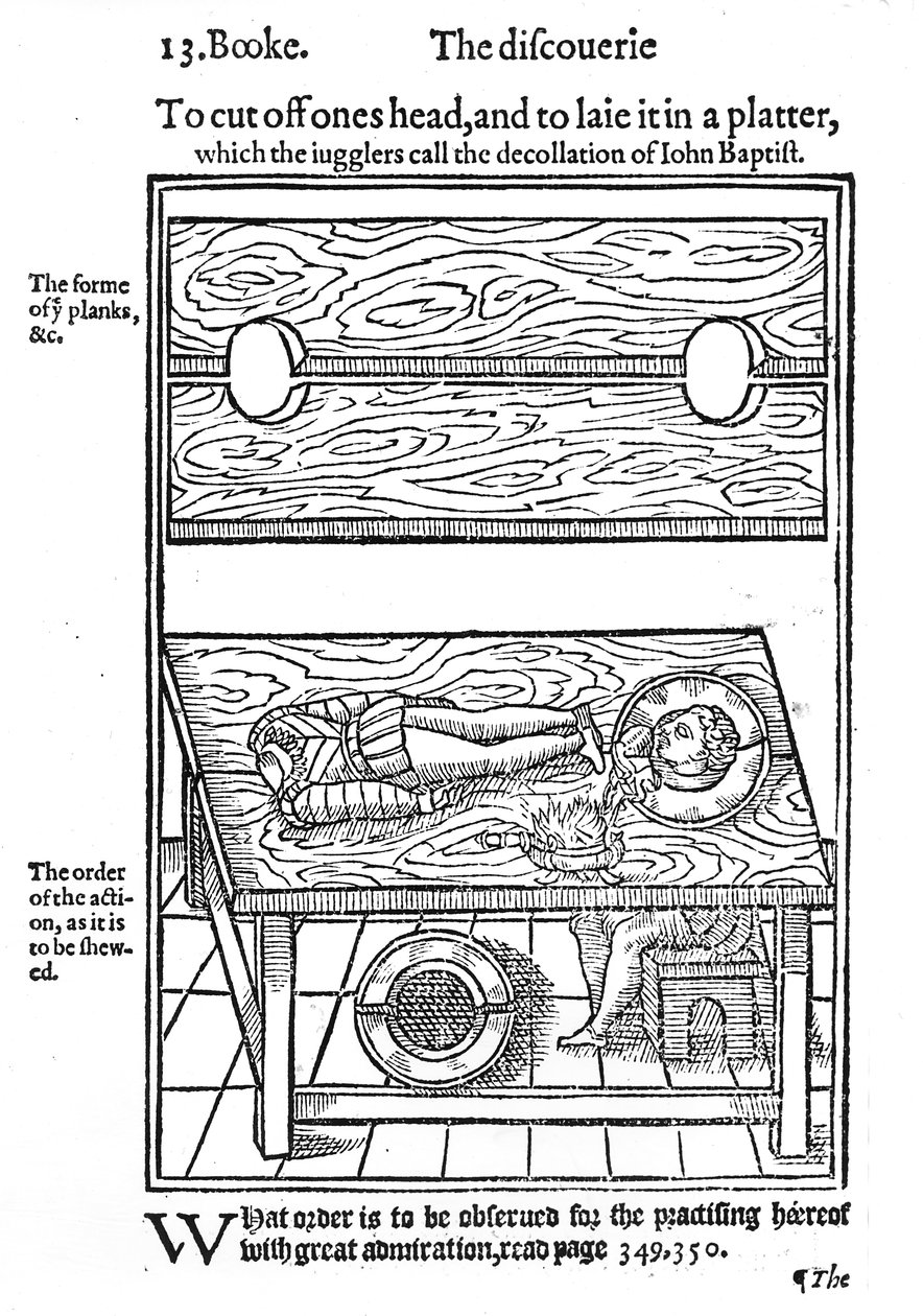 Sådan skærer man hovedet af og lægger det på et fad, 1584 (træsnit) af English School