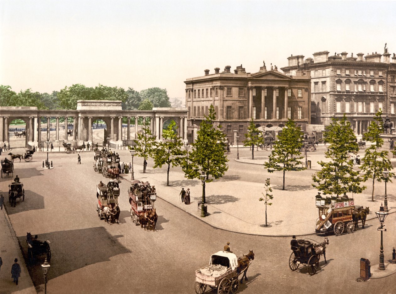 Hyde Park, London (håndfarvet foto) af English School