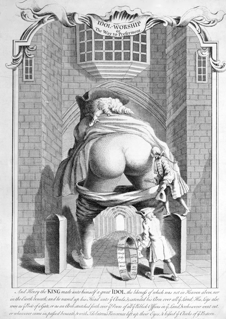Idol-tilbedelse eller vejen til præference, 1740 af English School