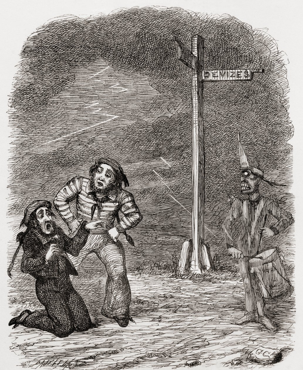 Illustration efter George Cruikshank til digtet 