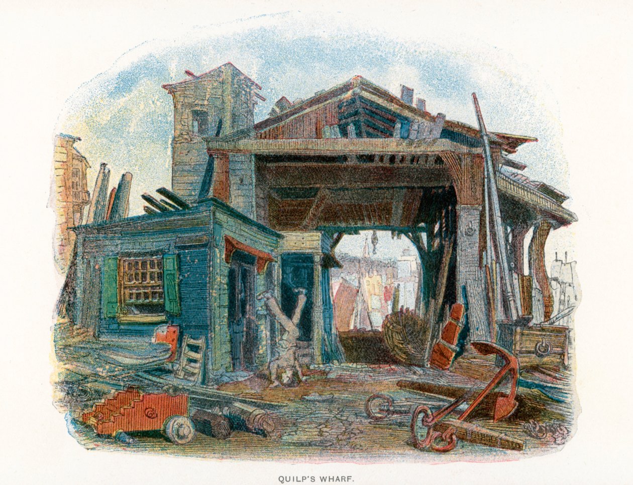 Illustration til The Old Curiosity Shop (farvelitografi) af English School