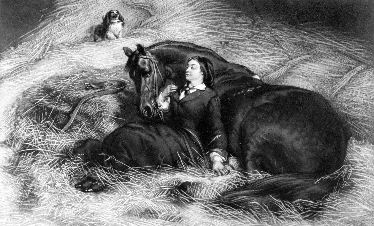 Illustration fra Pige med hest, efter Rosa Bonheur, 1800-tallet af English School