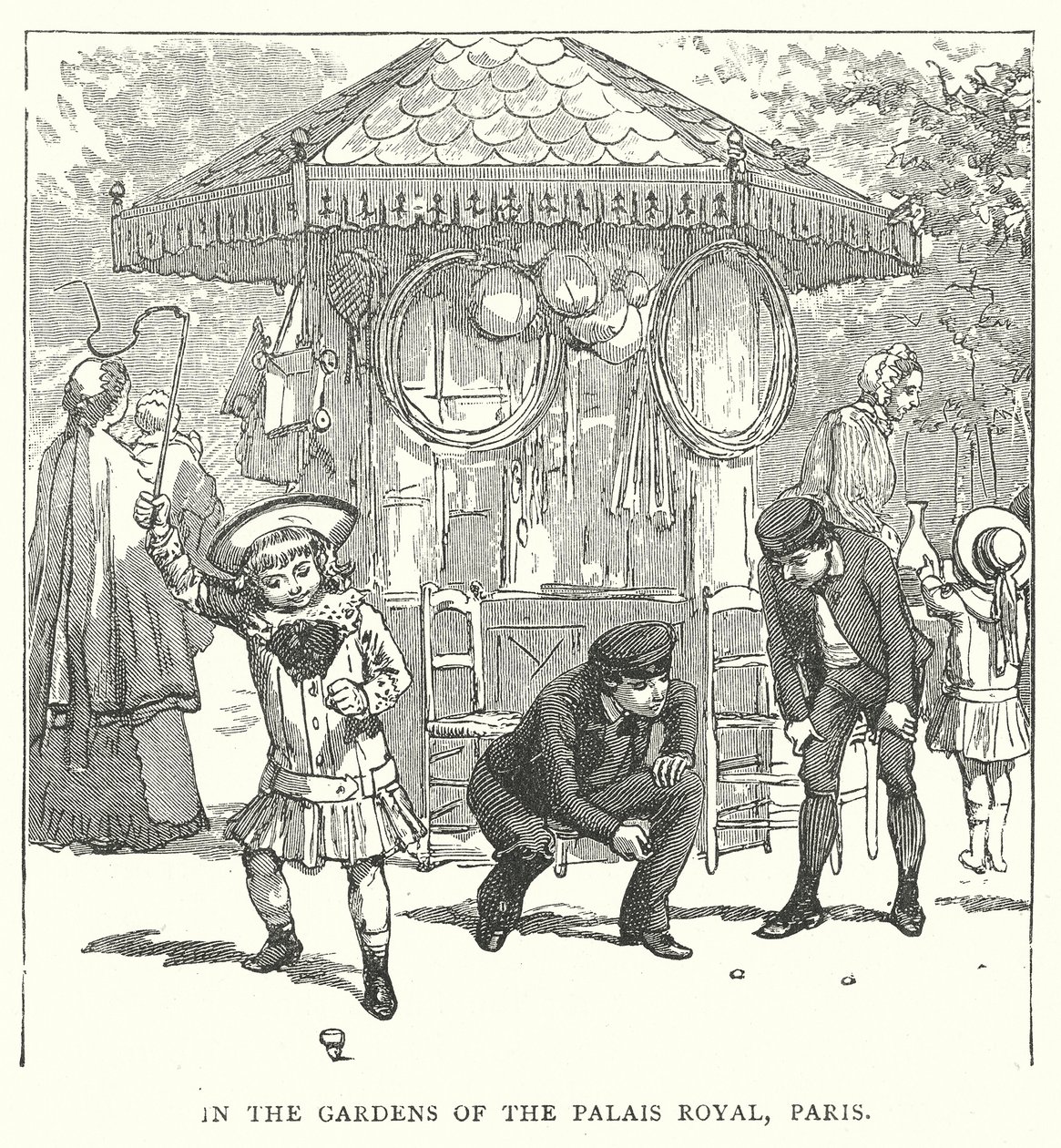 I haven ved Palais Royal, Paris (kobberstik) af English School