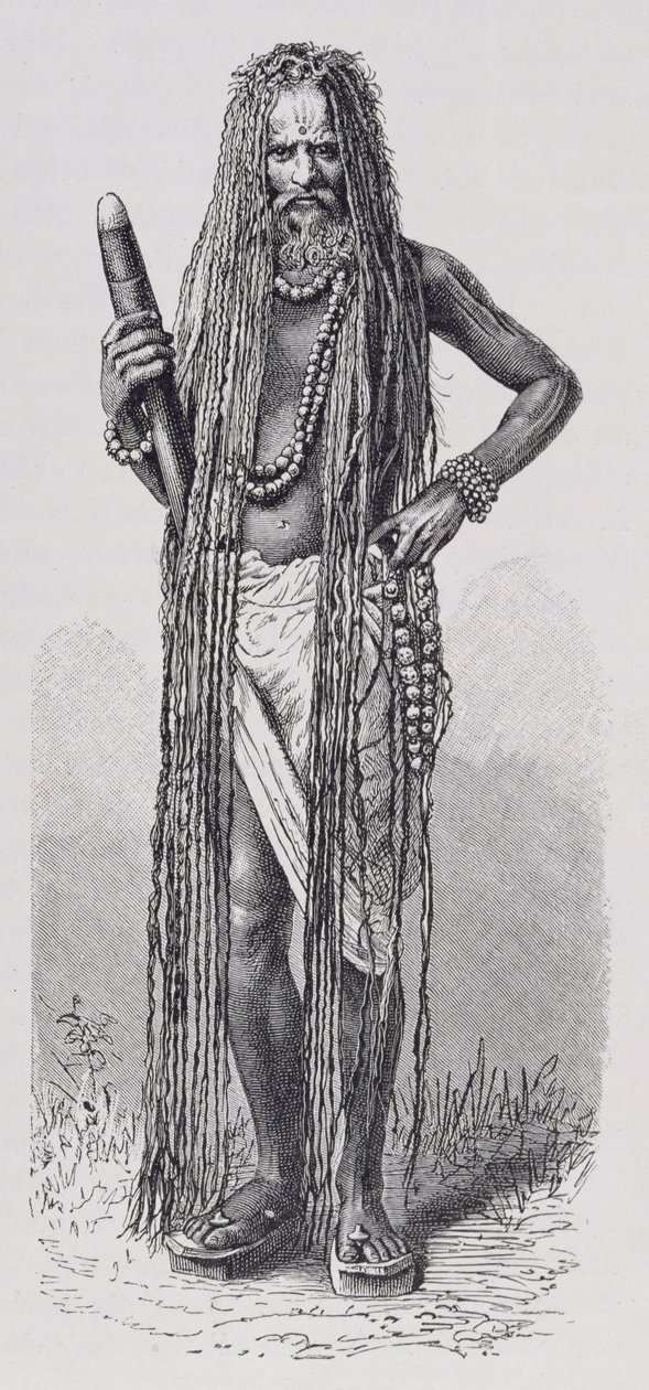 Indisk fakir, fra The History of Mankind, bind III, af prof. Friedrich Ratzel, 1898 af English School