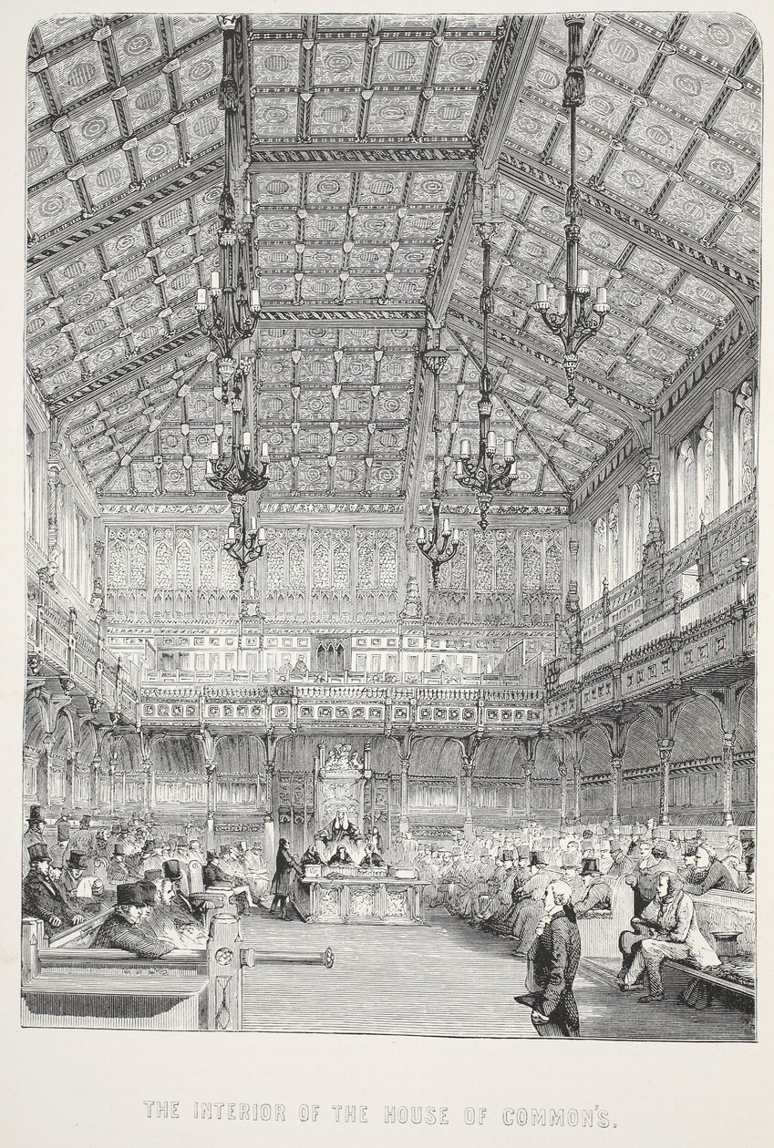 Interiør af Underhuset af English School