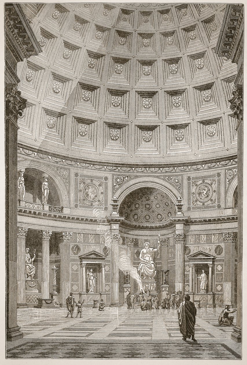 Det indre af Pantheon i Rom (restaureret) af English School