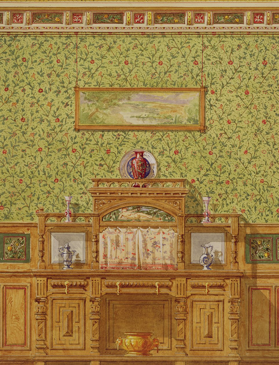 Interiør med skænk, ca. 1870