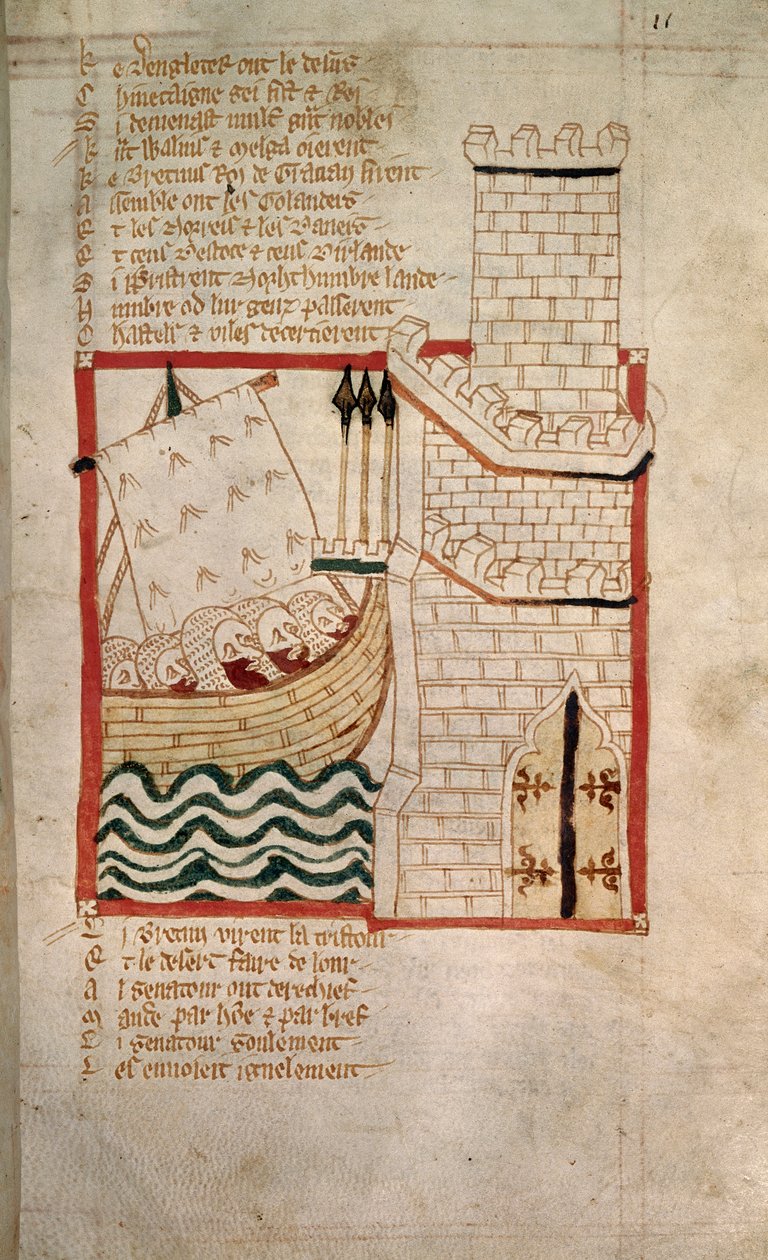 Invasion af skotter og danskere, fra Vers Chronicle of 